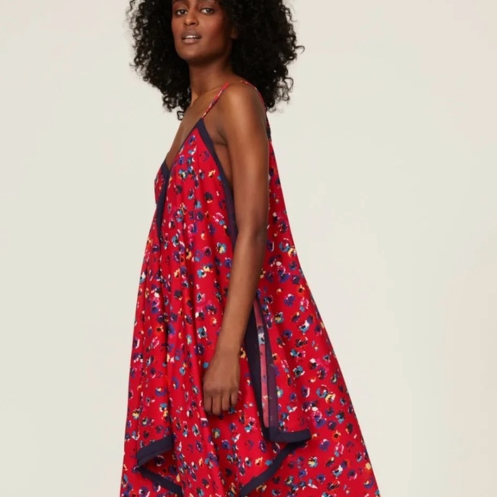 Jason Wu Red Handkerchief Leopard Print Dress Siz… - image 3